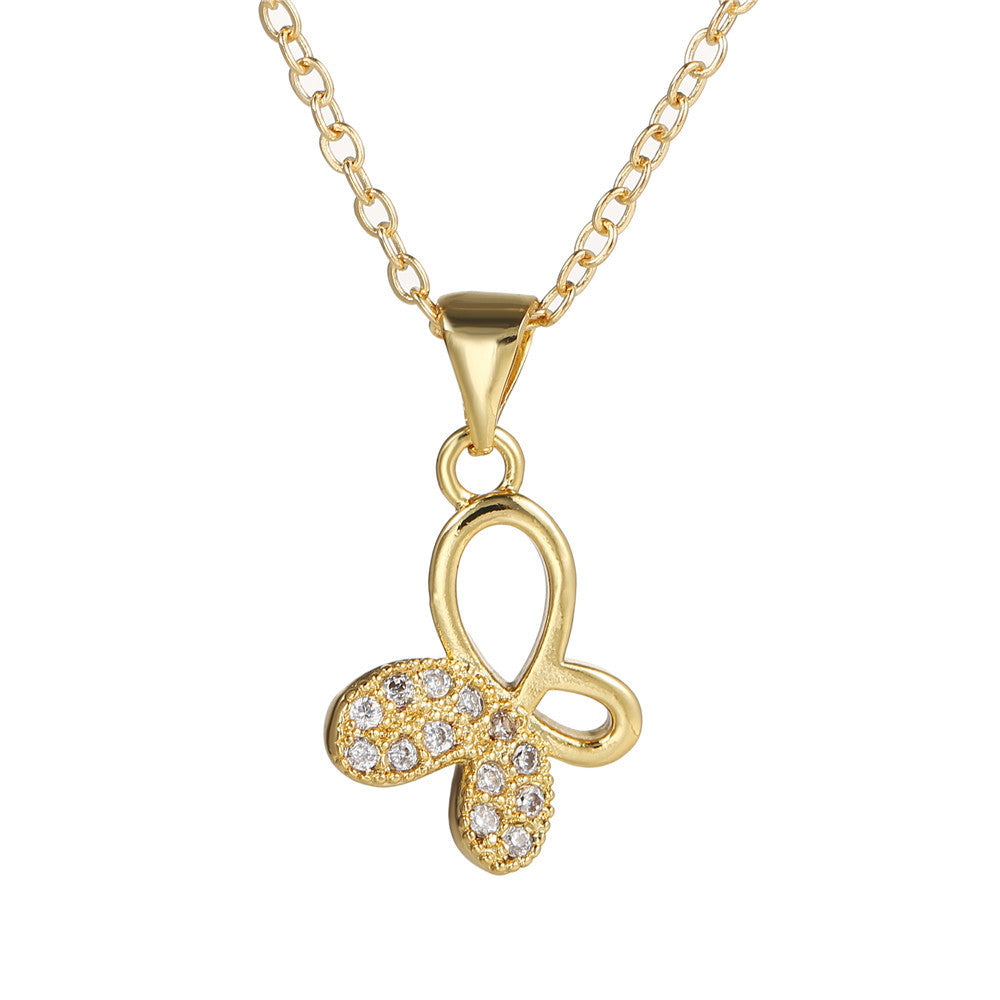 Casual Geometric Moon Sun Floral Brass Glass Cubic Zirconia Necklace Ball Chain Unisex