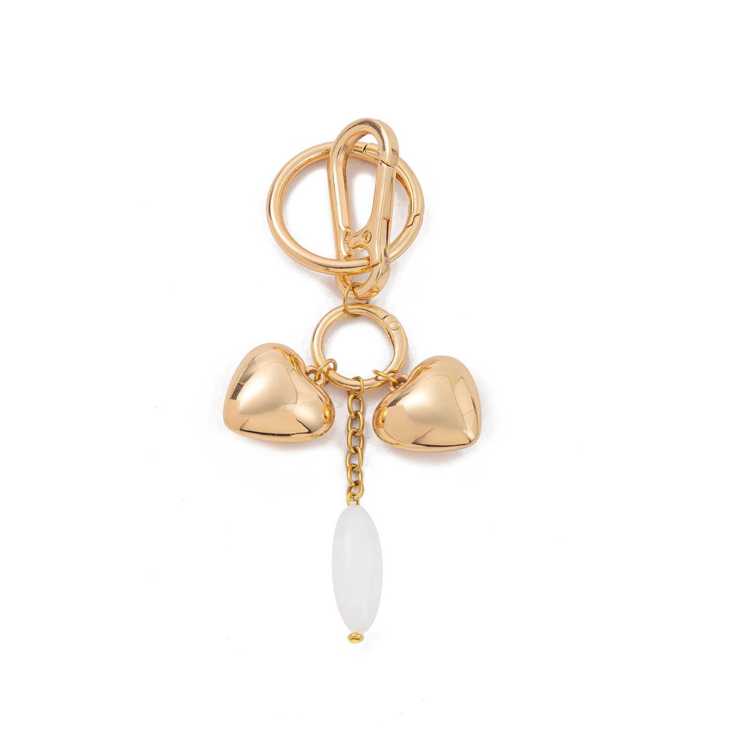 Sweet 18K Gold Plated Alloy Heart Charm Bar