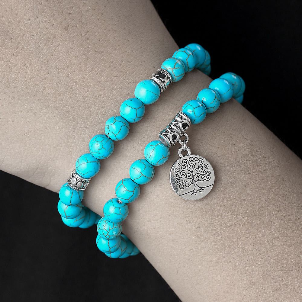 Matte Geometric Brass Bracelet Set with Cubic Zirconia Inlay for Unisex