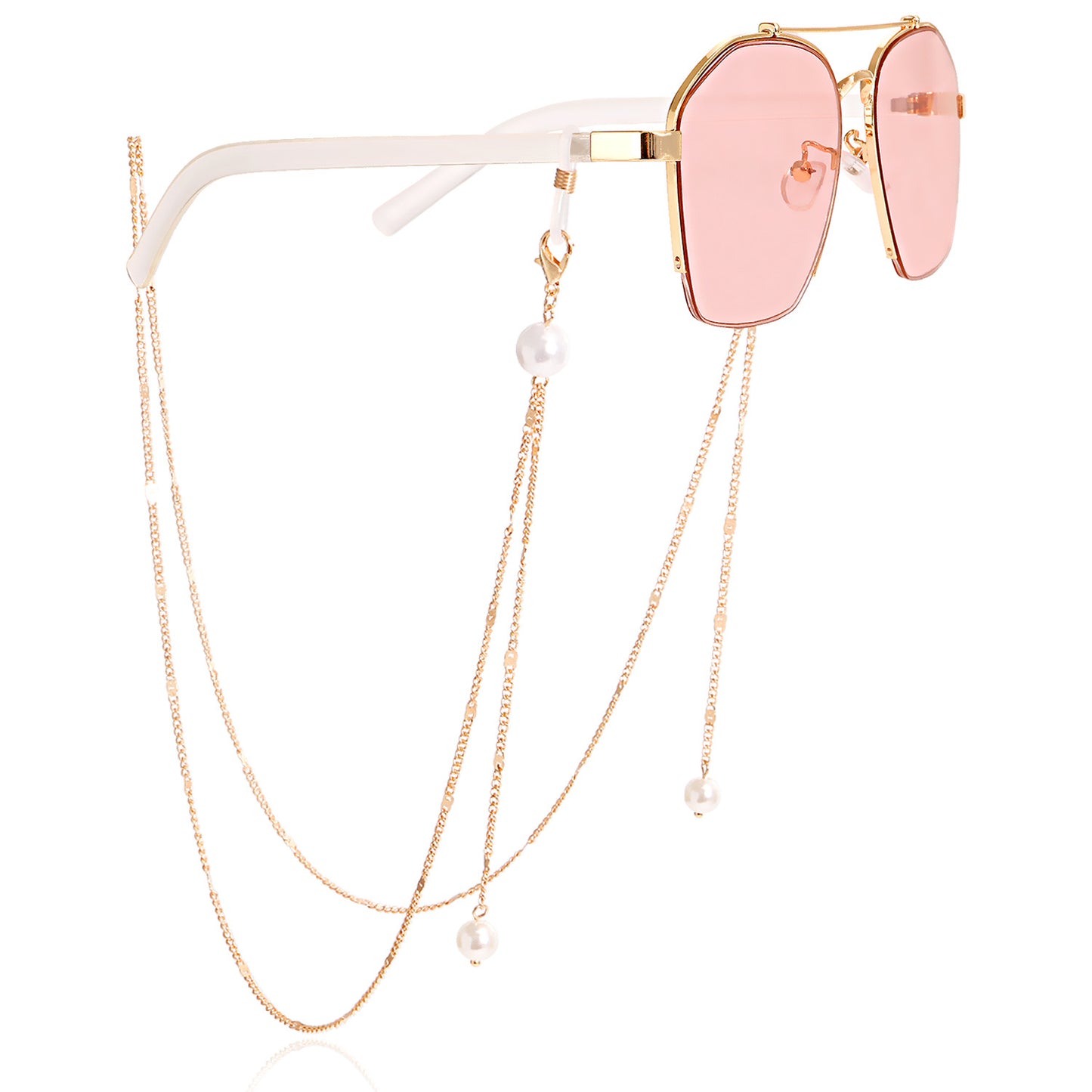 Fashion Butterfly Beaded Tassel Evil Eye Eyeglass Chain Alloy
