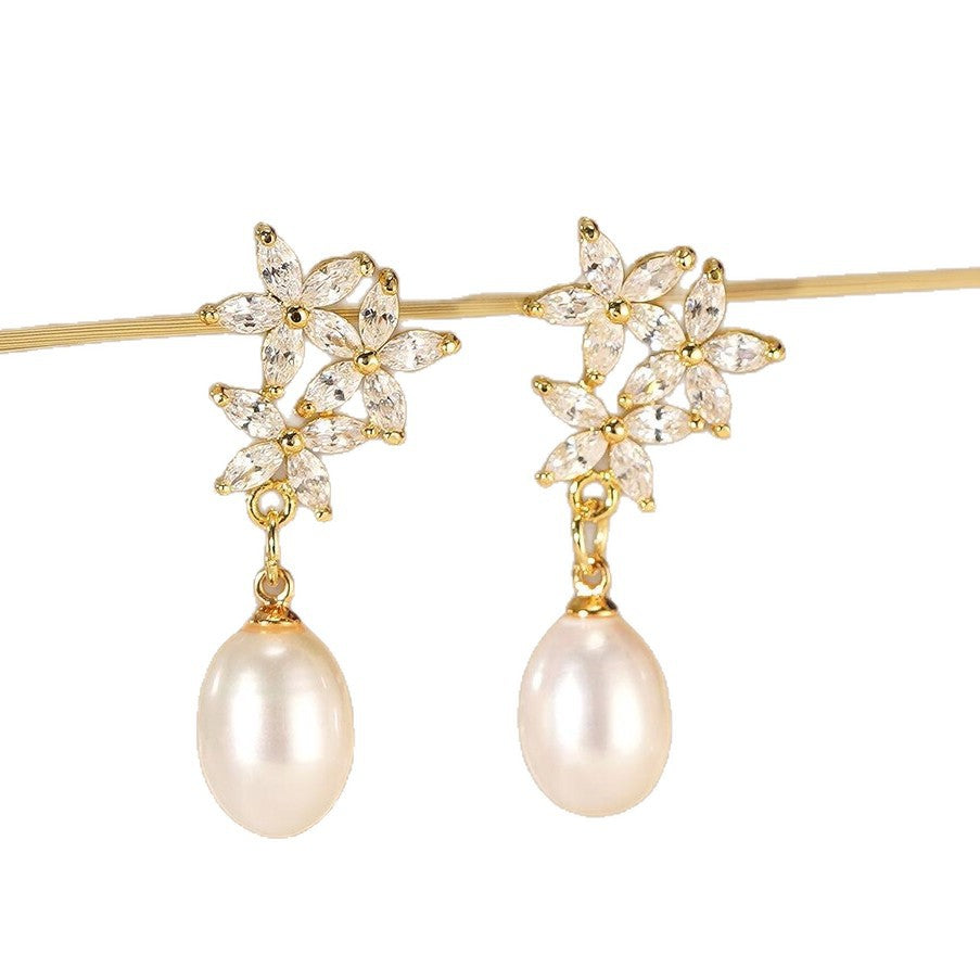 Luxury Elegant Geometric Alloy Rhinestone Inlay Earrings for Women