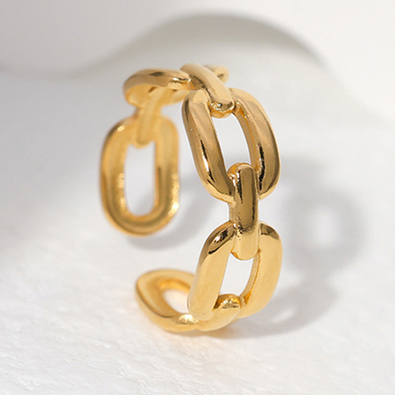 Anillo Minimalista Geométrico Ajustable de Titanio y Acero para Mujer y Hombre Banda de Acero Inoxidable Galvanizado
