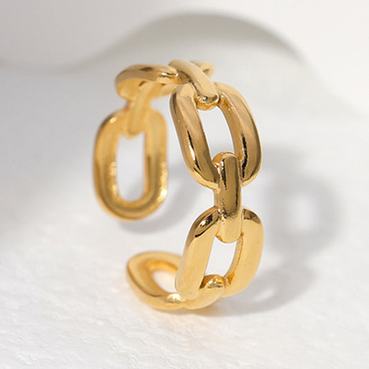 Anillo Minimalista Geométrico Ajustable de Titanio y Acero para Mujer y Hombre Banda de Acero Inoxidable Galvanizado