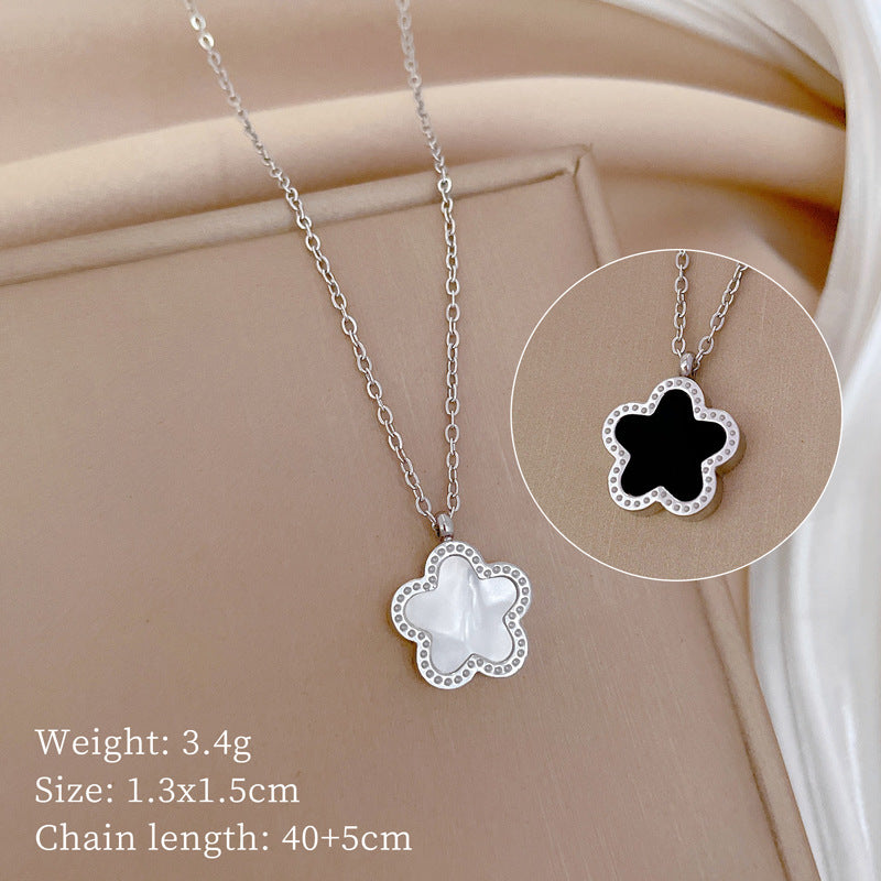 Collana con pendente geometrico minimalista in titanio e acciaio placcato unisex