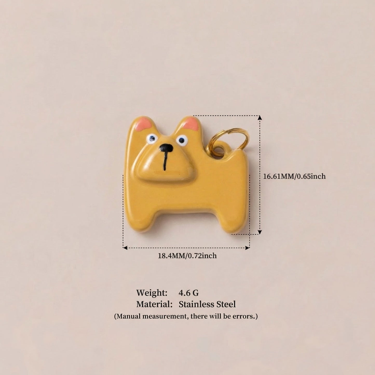 Luxury Casual 18K Gold Plated Titanium Steel Cat Animal Charm Bar