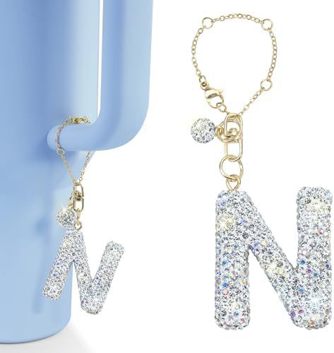 Rhinestone Inlaid Letter Resin Charm Bar