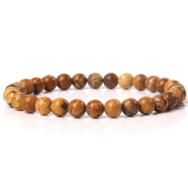 Elegant Casual Geometric Natural Agate Beaded Bracelet Unisex 6mm