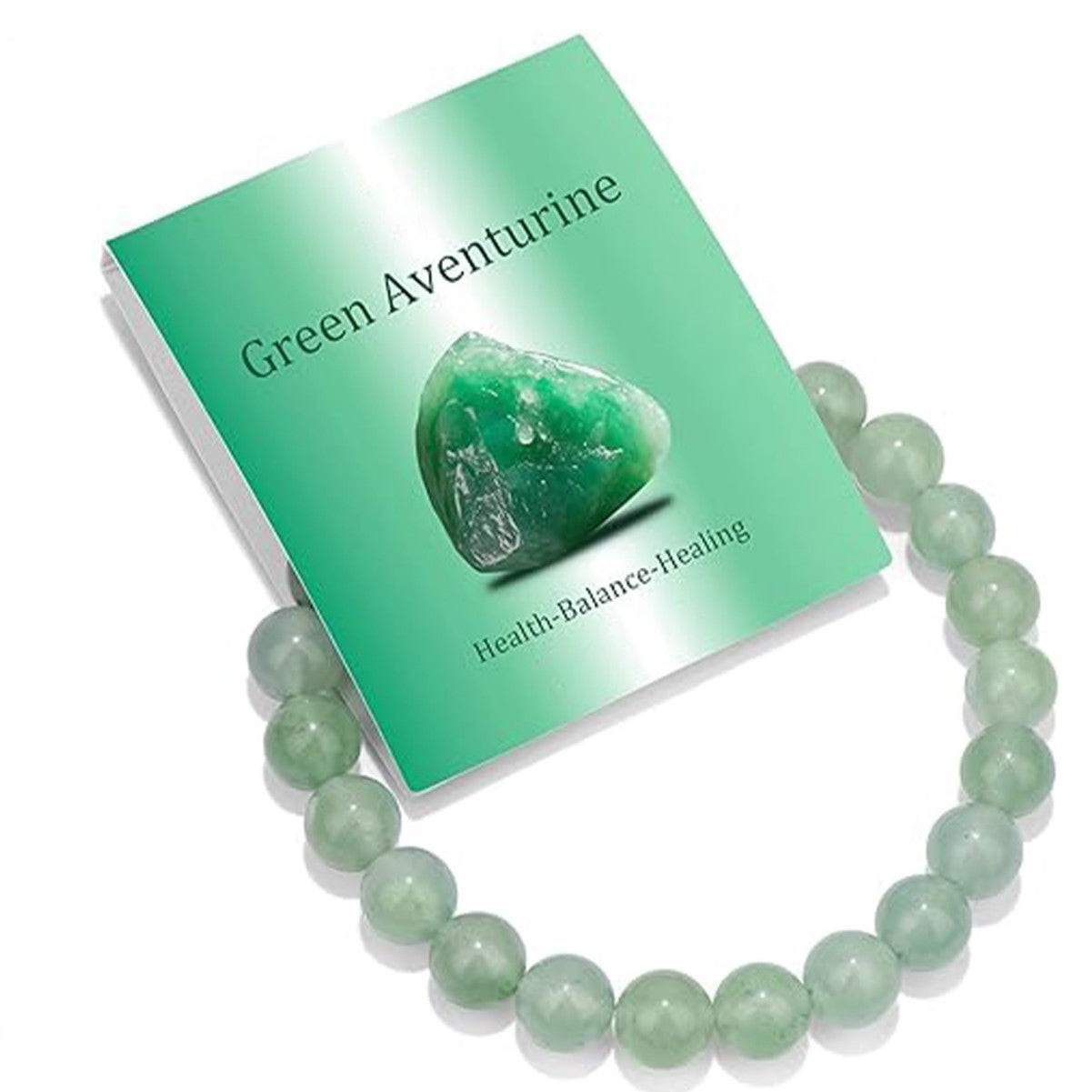 8mm Natural Crystal Beaded Stretch Bracelet Geometric Round Unisex Handmade Jewelry Set