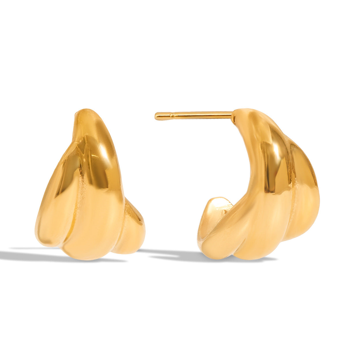 Pendientes de Aro Minimalistas Geométricos de Acero Inoxidable con Acabado Pulido para Mujer