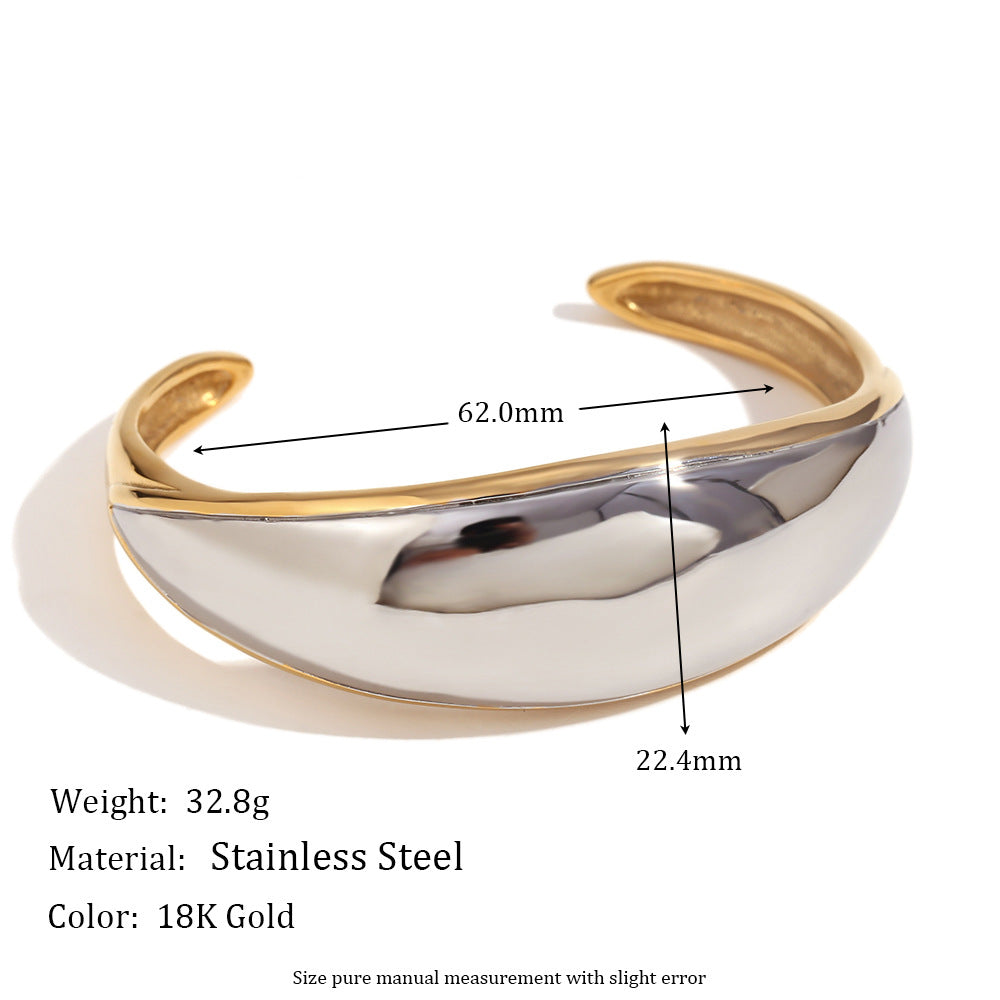Pendientes de aro geométricos de acero inoxidable chapados en oro de 18 quilates estilo OL para mujer