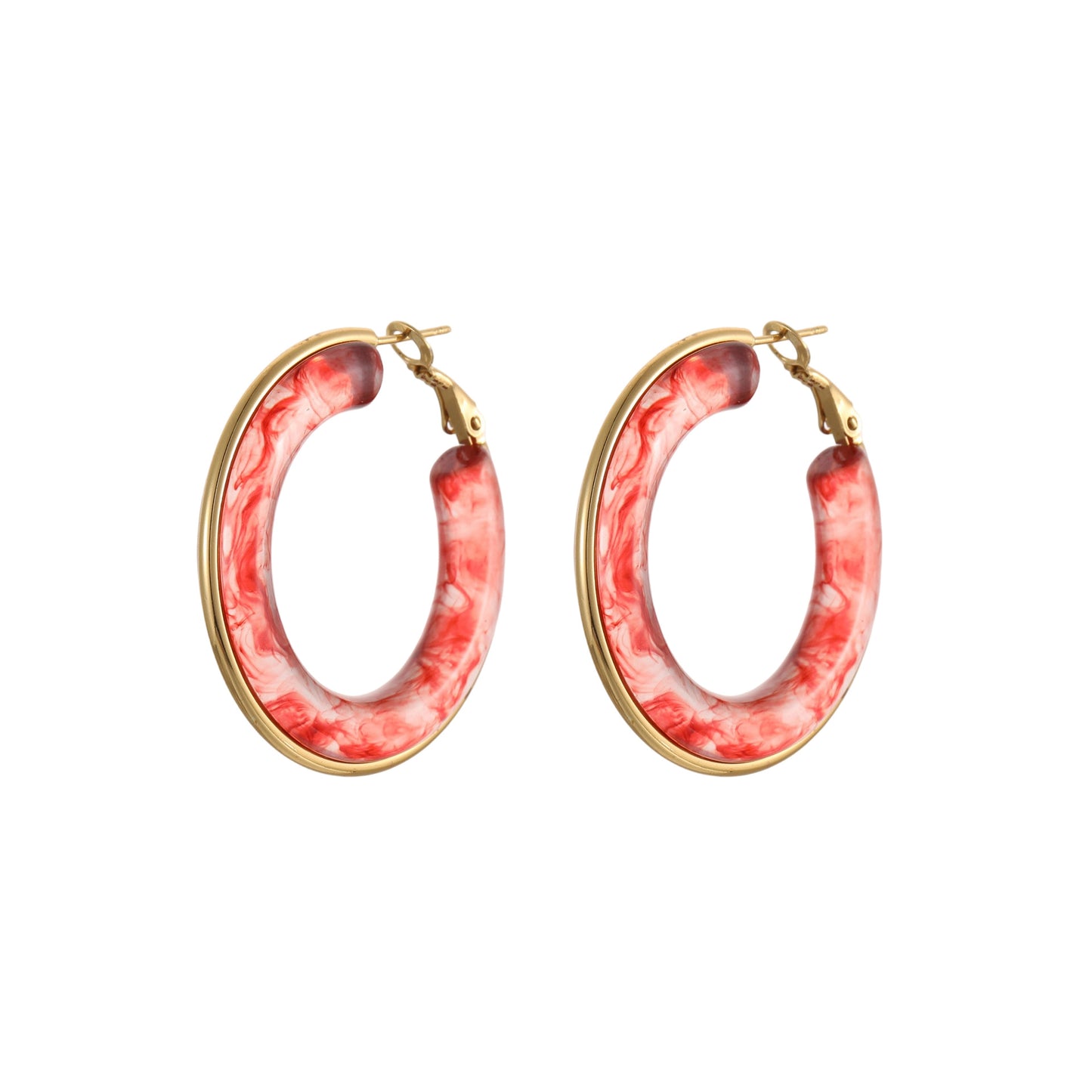 Minimalist Geometric Resin Earrings in Titanium Steel with Plated Finish for Women