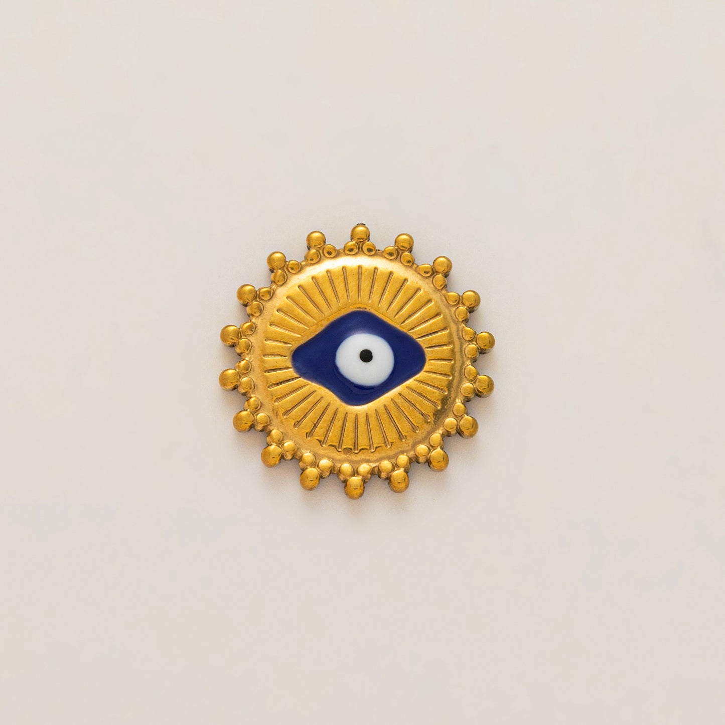 Vintage 18K Gold Plated Stainless Steel Sun and Pepper Pendant Charm Bar for Women