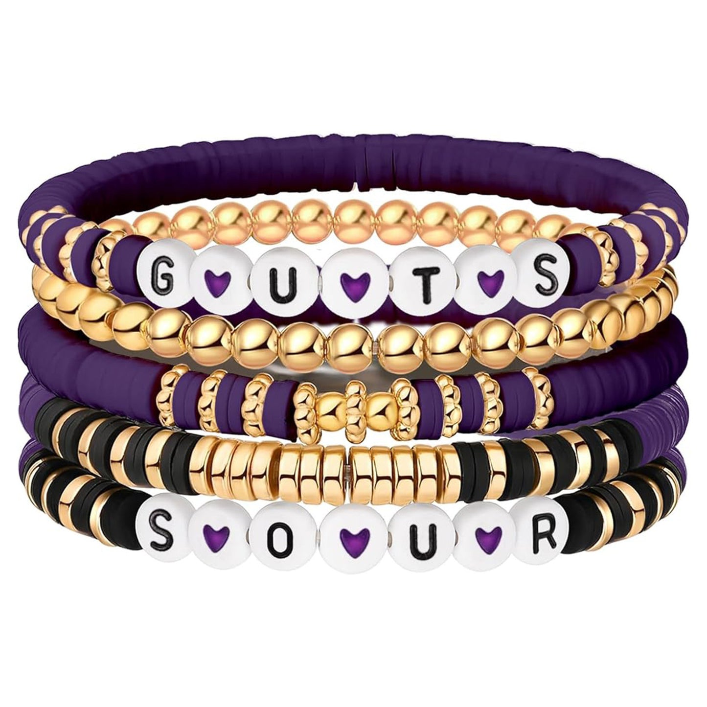 Minimalist Purple Resin Heart Geometric Handmade Bracelet for Women