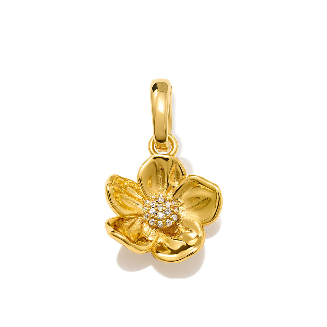 Vintage 18K Gold Plated Stainless Steel Butterfly Charm Bar PVD