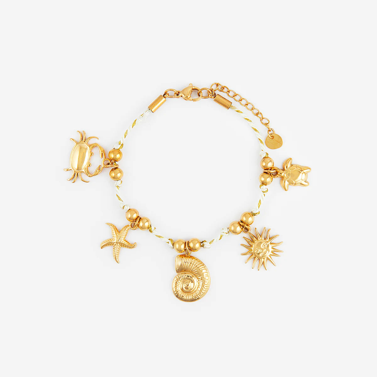 Fashion Unisex 18K Gold Plated Titanium Steel Necklace with Shell Starfish Whale Heart Pendants