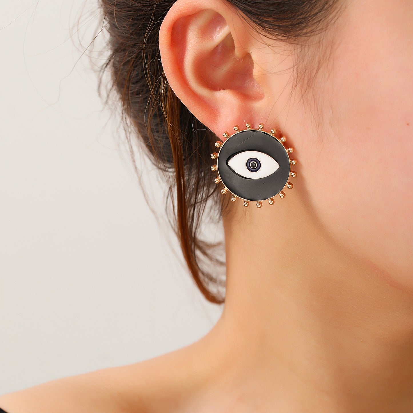 Streetwear Geometric Heart Drip Oil Plated Zinc Alloy Earrings