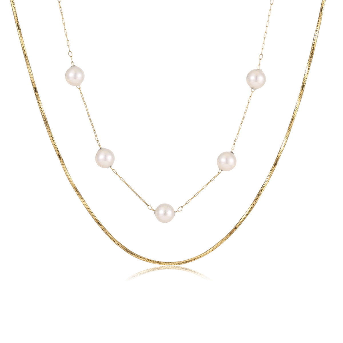 Elegante collar minimalista de cadena de serpiente de acero inoxidable para mujer con acabado chapado y elegante diseño para llevar en capas