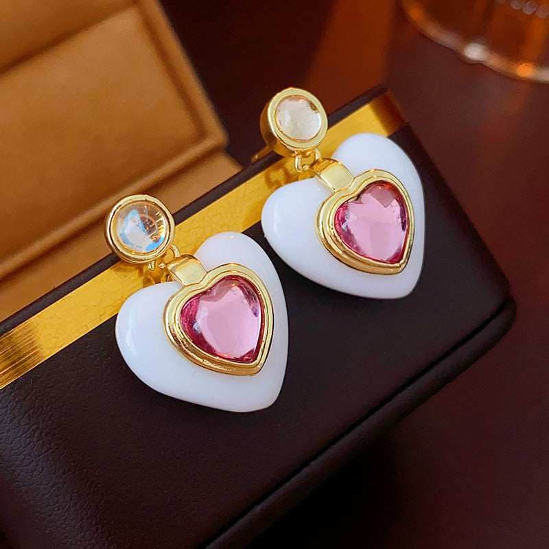 Orecchini rotondi geometrici vintage in rame con placcatura in rodio da donna, gioielli artistici retrò per l'orecchio