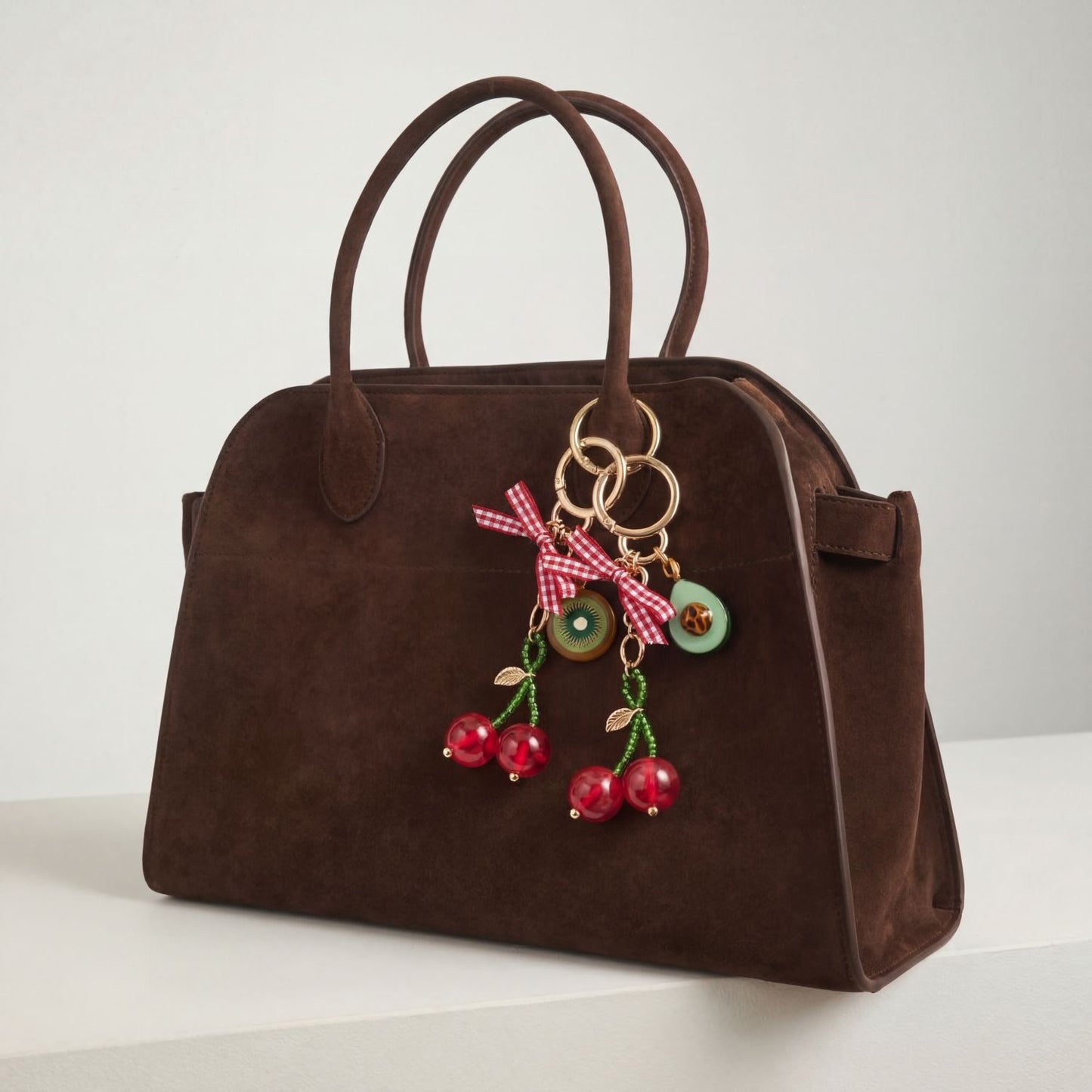 Minimalist Casual Brass Fruit Pattern Bag Charm Keychain