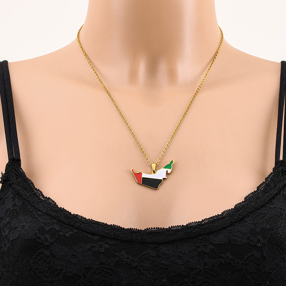 Collana con ciondolo geometrico minimalista in acciaio al titanio con catena a O in acciaio inossidabile galvanizzato per uomo e donna