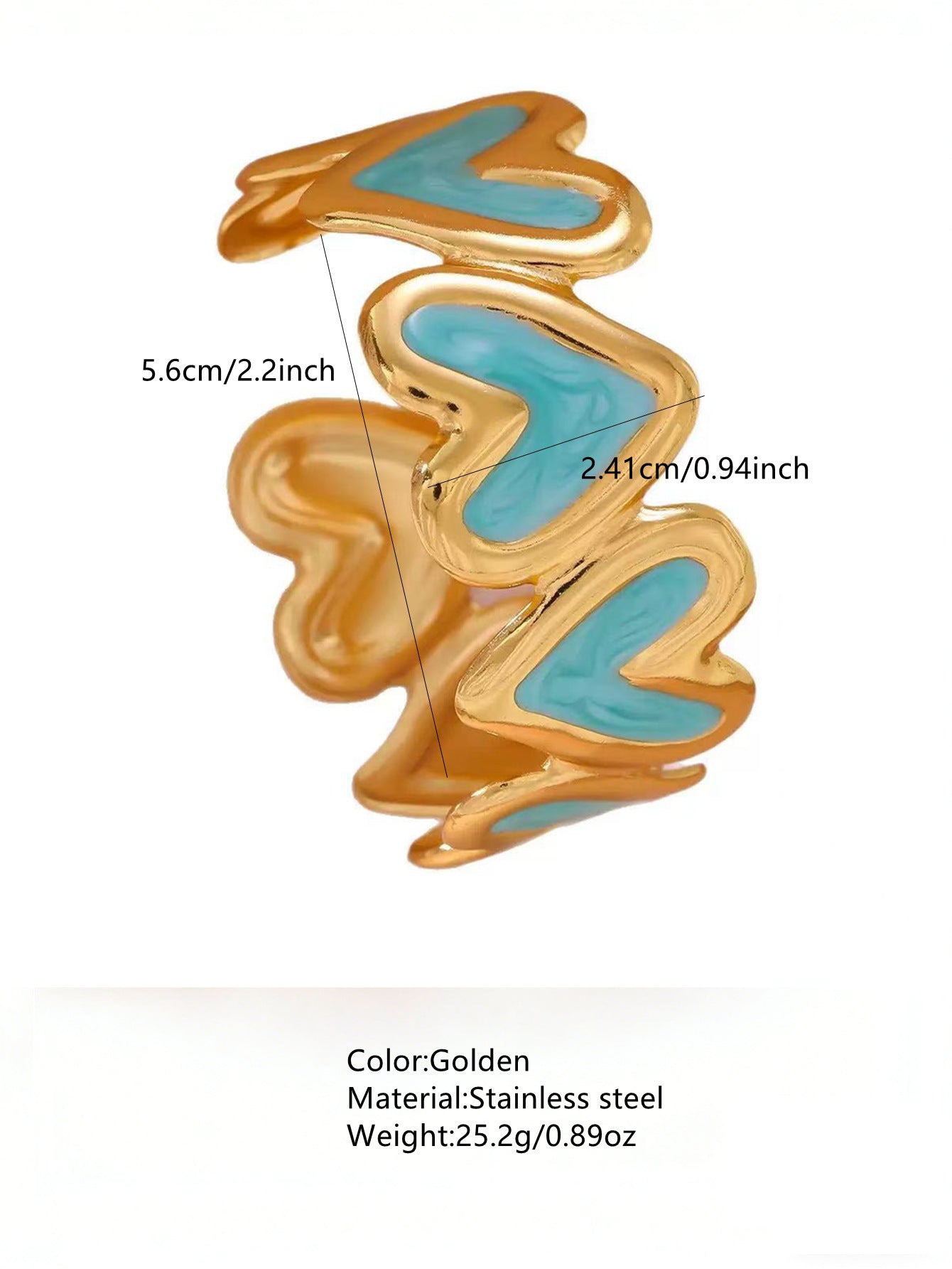 Elegante Pulsera Abierta de Lujo Floral con Esmalte de Aceite de Acero Inoxidable y Titanio con Cereza