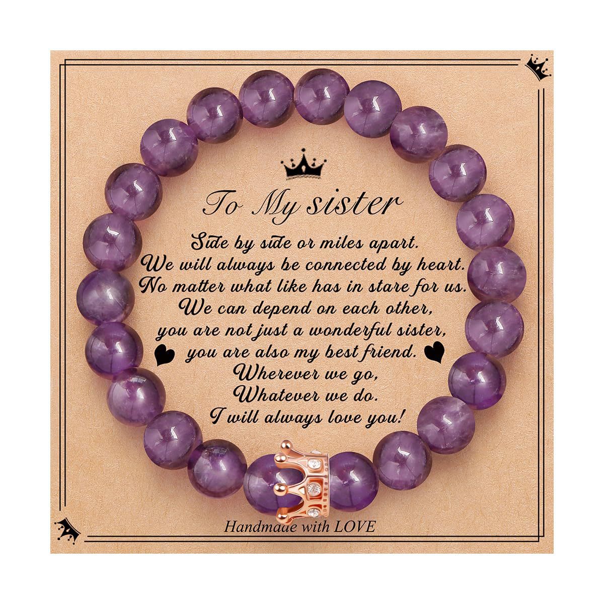 Elegant Crown Brass Bracelet with Natural Agate and Rhodochrosite Beads for Women