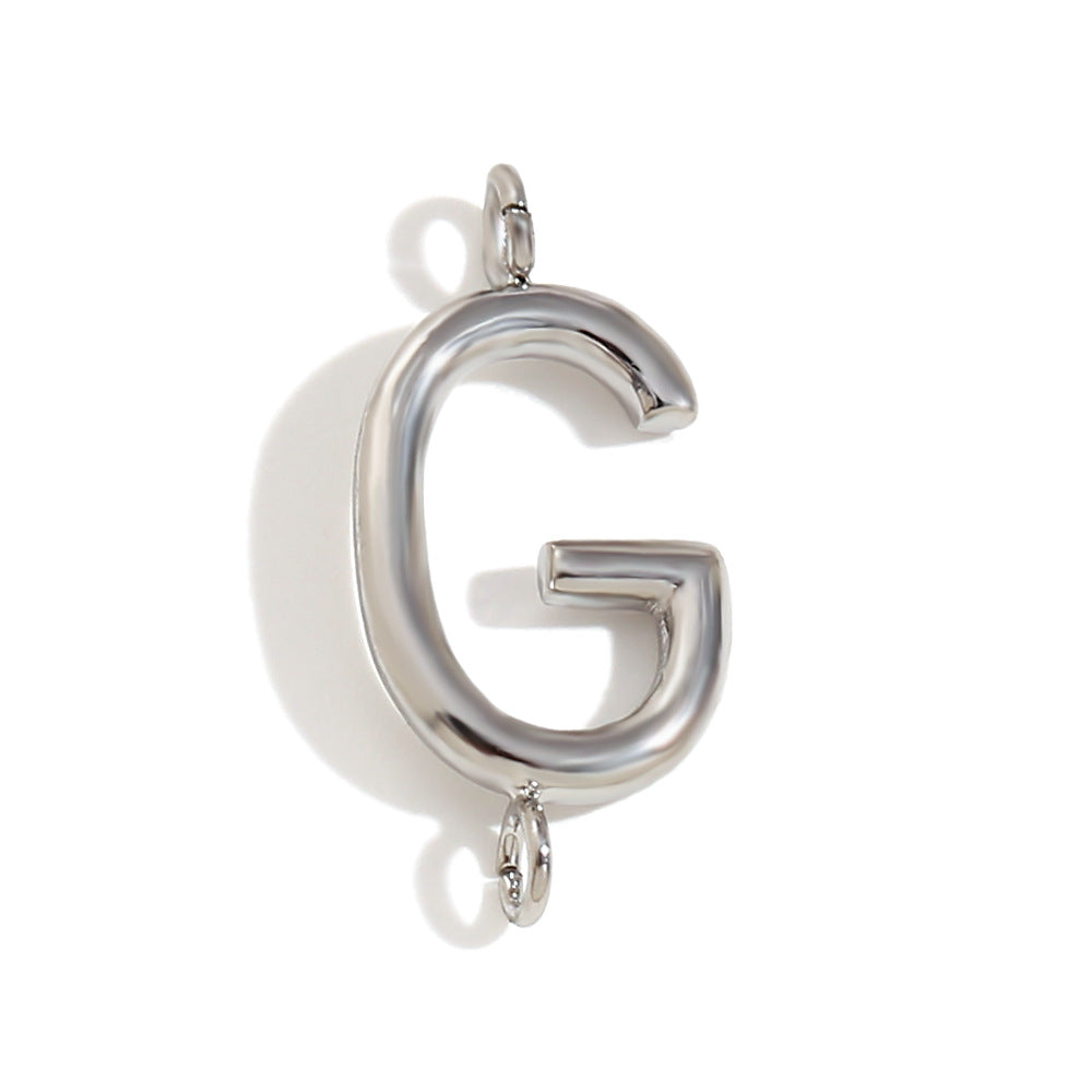 Minimalist 18K Gold Plated Stainless Steel Letter Charm Bar
