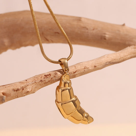 Vintage-Inspired Geometric Pendant Necklace for Women Stainless Steel with 18K Gold Plating and Thin Snake Chain