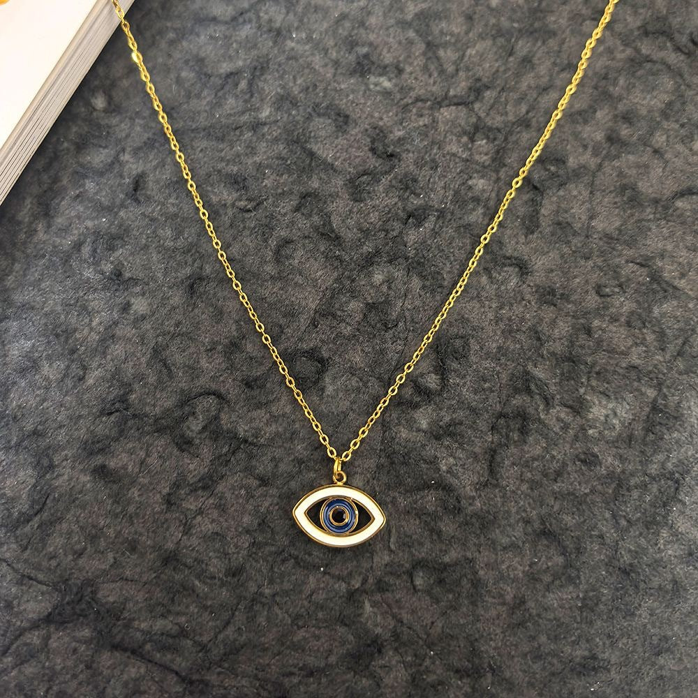 Minimalist Titanium Steel Butterfly Heart Smile Necklace for Women