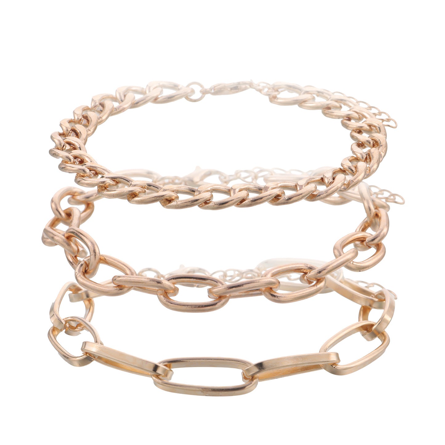 Fashionable Bamboo-Joint Geometric Alloy Bracelet for Women with Plated Finish Multi-Layer Stylish Accessory