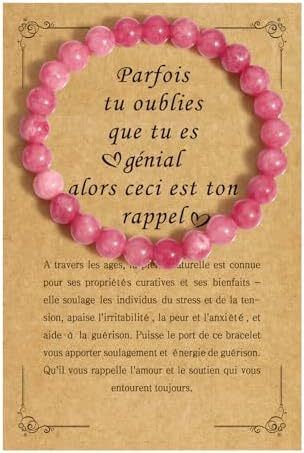 8mm Natural Stone Beaded Bracelet with Amethyst, Amazonite, Strawberry Quartz and Agate for Unisex