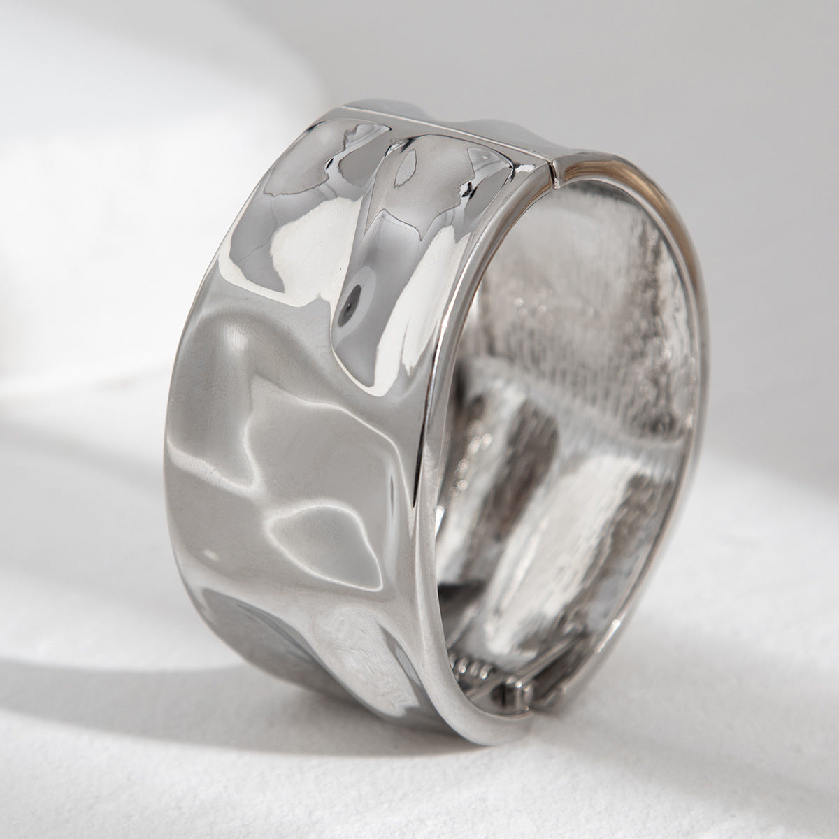 Geometric Liquid Metal Plated Cuff Bracelet for Women