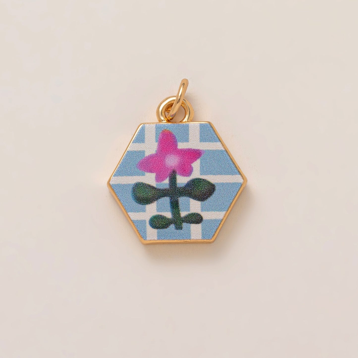 Vintage Floral Moon Star Letter Enamel Plated Brass Shoe Charm