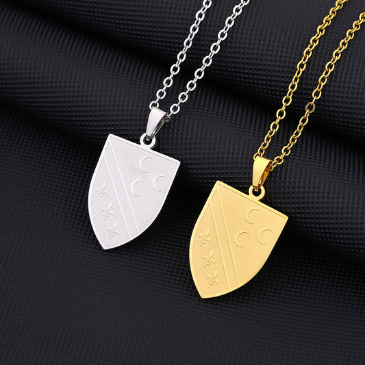 Collar con colgante geométrico de acero inoxidable con dije de acero de titanio y acabado chapado para moda casual unisex