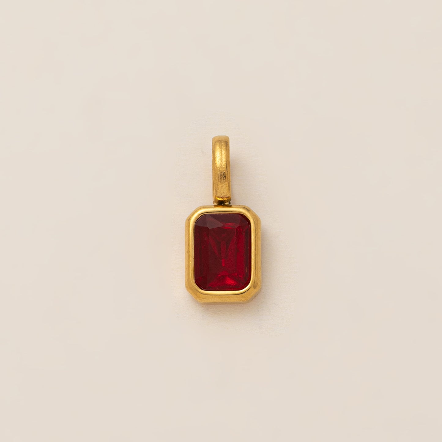 Minimalist Square Titanium Steel Pendant with Cubic Zirconia Inlay DIY Charm Bar Necklace for Women