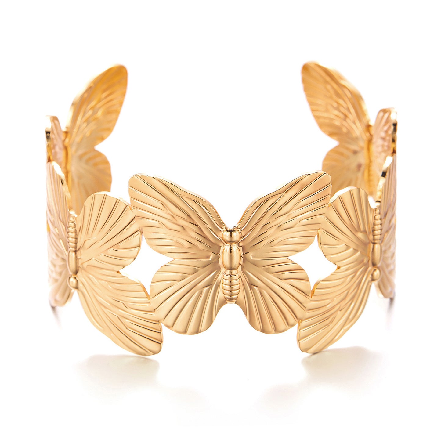 Irregular Butterfly Flower Stainless Steel Plated Bracelet