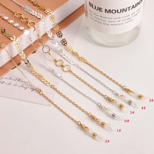 Minimalist Alloy Mask and Eyeglass Chain