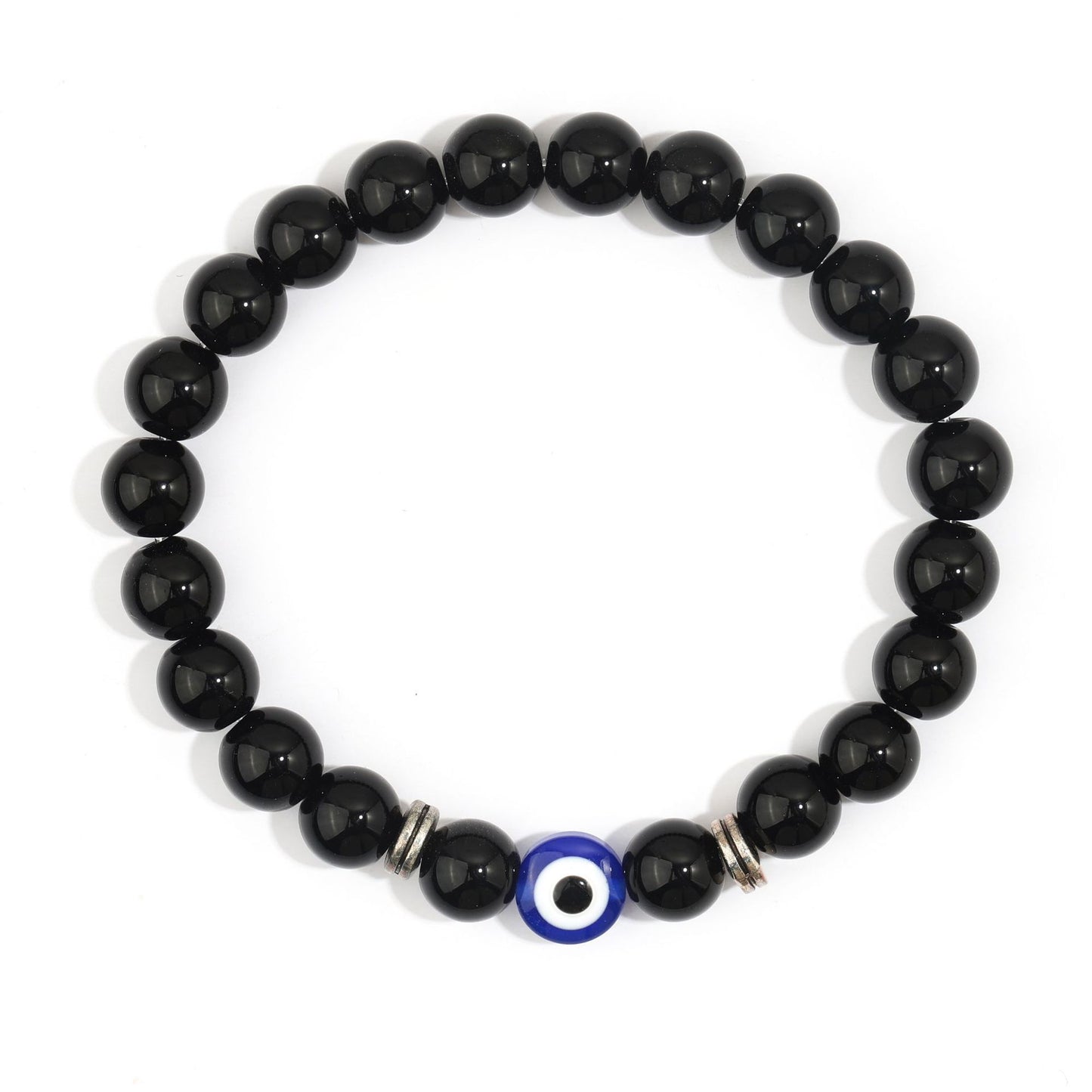 Minimalist Business Round Geometric Agate Crystal Evil Eye Bracelet Unisex Handmade Jewelry