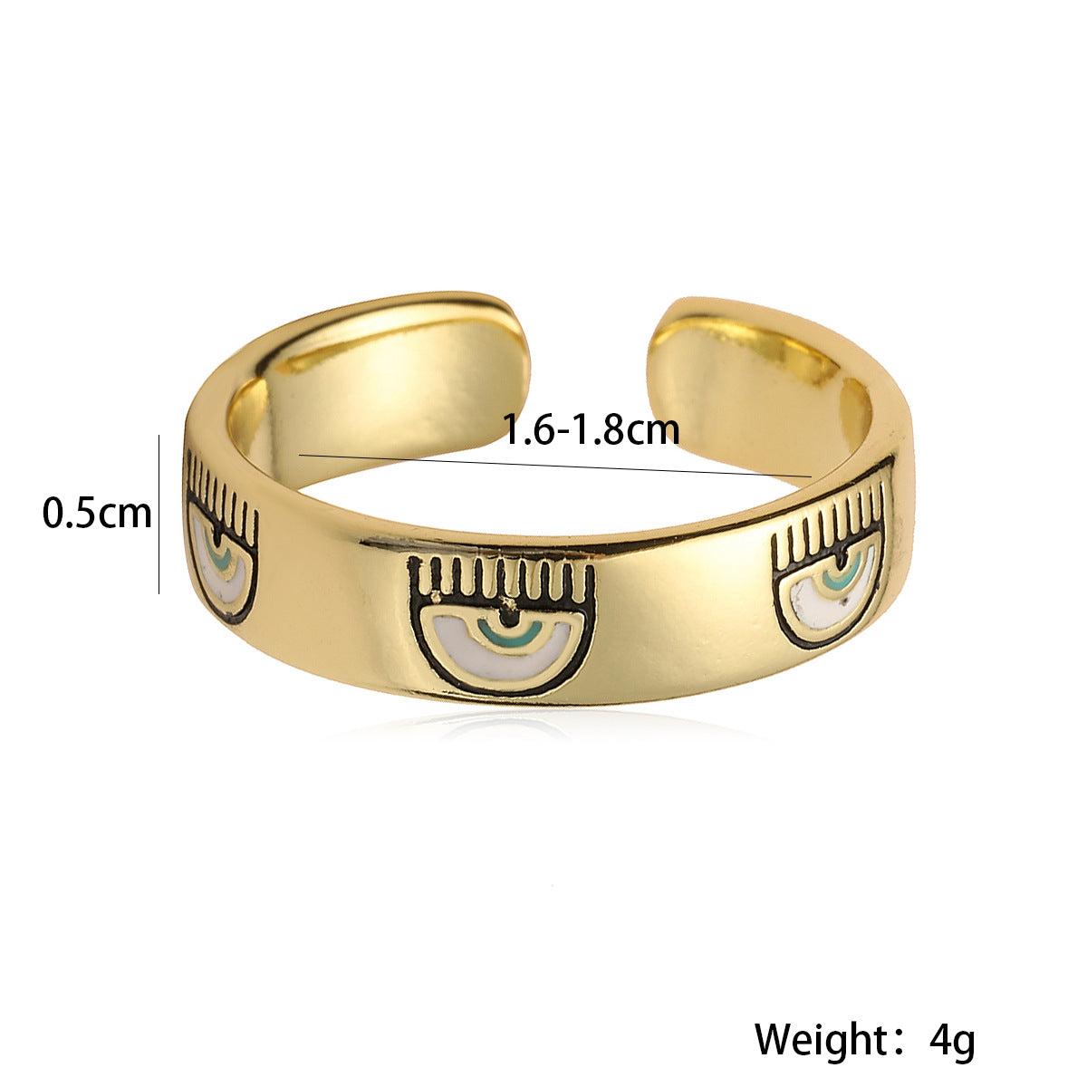 Minimalist Geometric Micro-inlay Brass Ring for Women