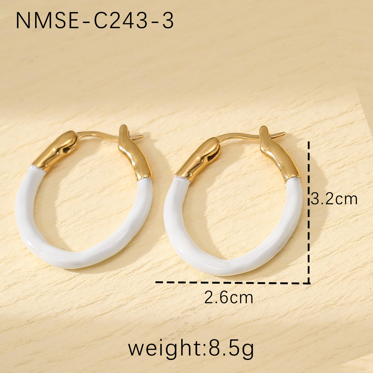 Pendientes Circulares de Acero de Titanio Esmaltados Estilo Vintage para Mujer Joyería Minimalista de Moda para la Oreja con Acabado Chapado