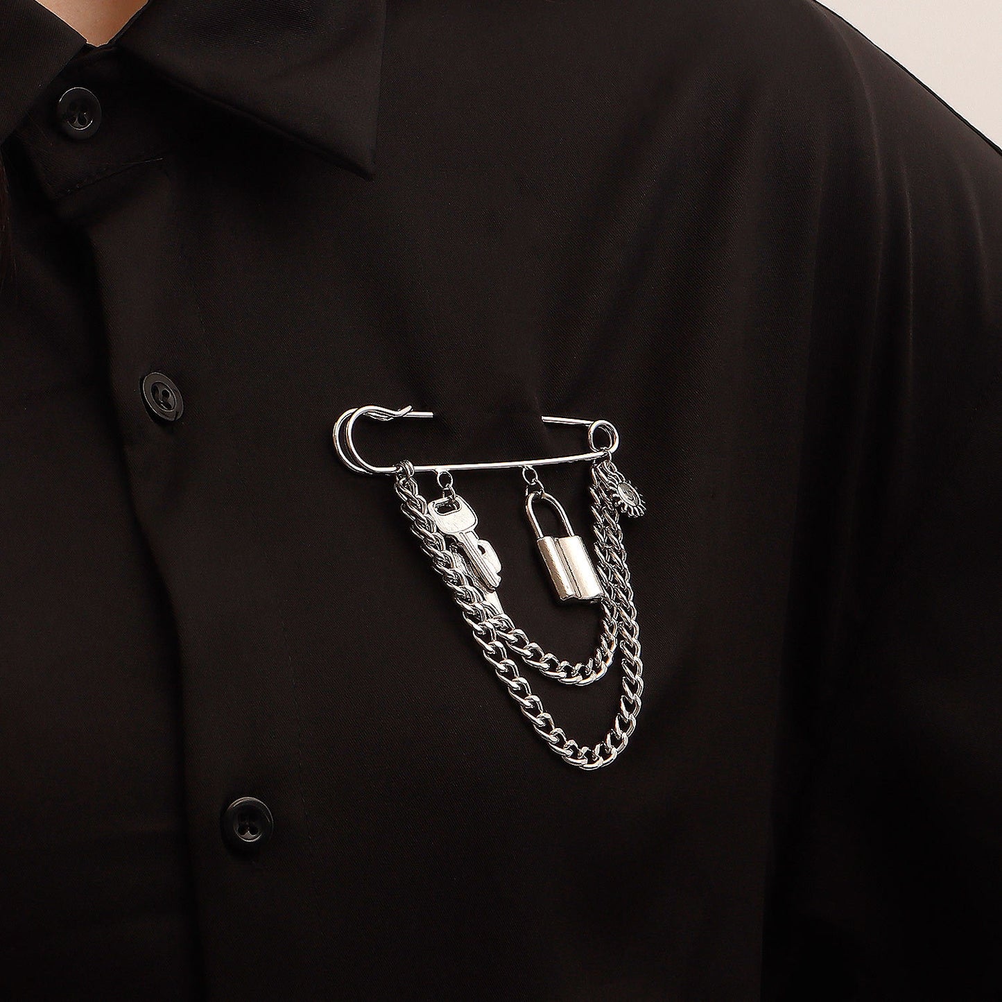 Punk Style Geometric Alloy Brooch with Plated Finish for Women