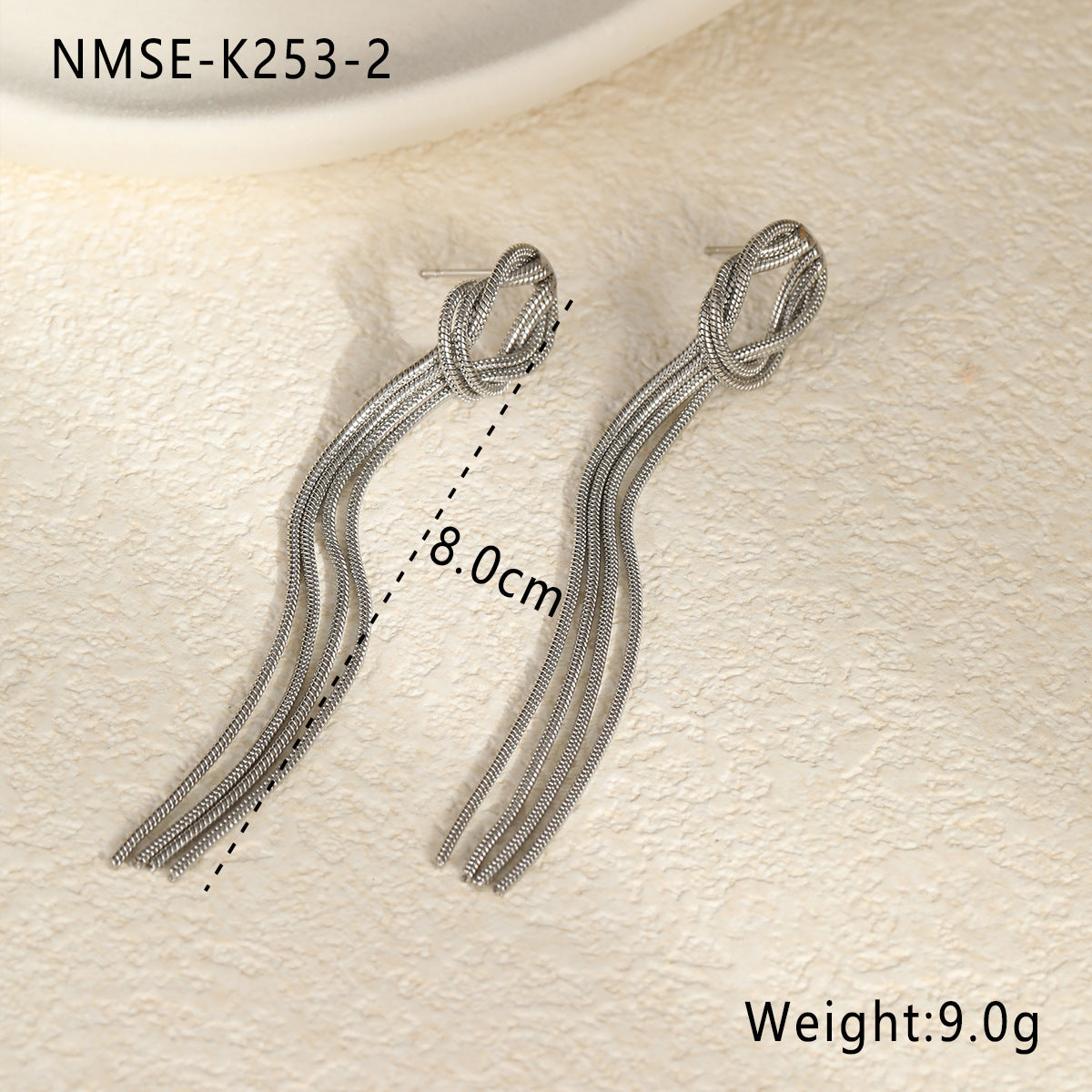 Pendientes largos de borla de acero inoxidable para mujer, diseño geométrico, electrochapados, hipoalergénicos, joyería llamativa