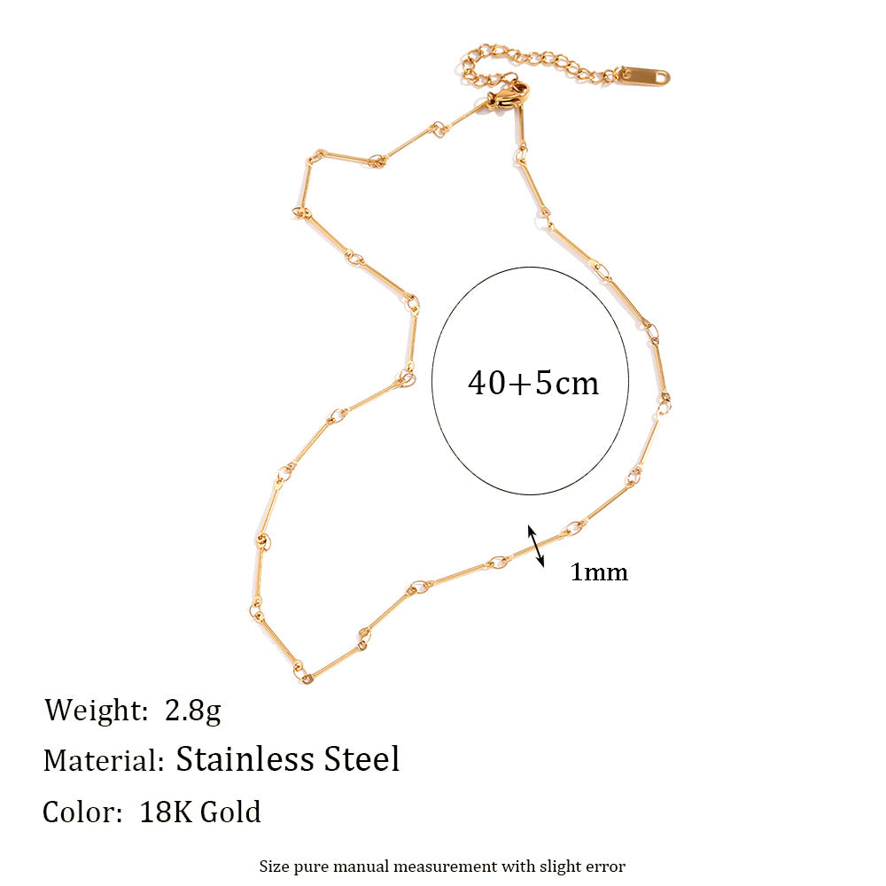 Minimalist Geometric Stainless Steel 18K Gold Plated Necklace Charm Bar for Women DIY Jewelry Making