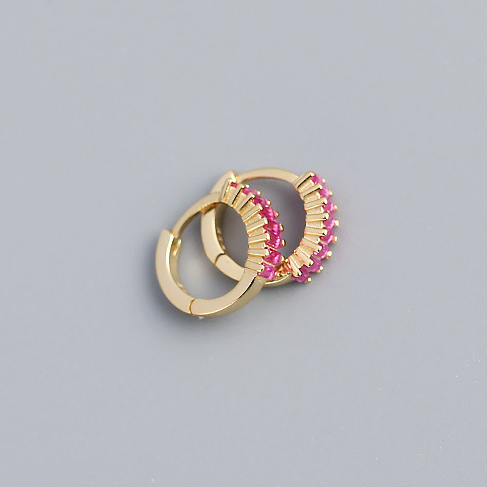 Pendientes de tuerca de plata esterlina 925 con incrustaciones geométricas de diamantes de imitación para hombres y mujeres unisex