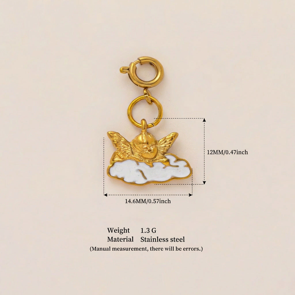 Minimalist Geometric Stainless Steel Cubic Zirconia Inlay Pendant Charm Bar 18K Gold Plated