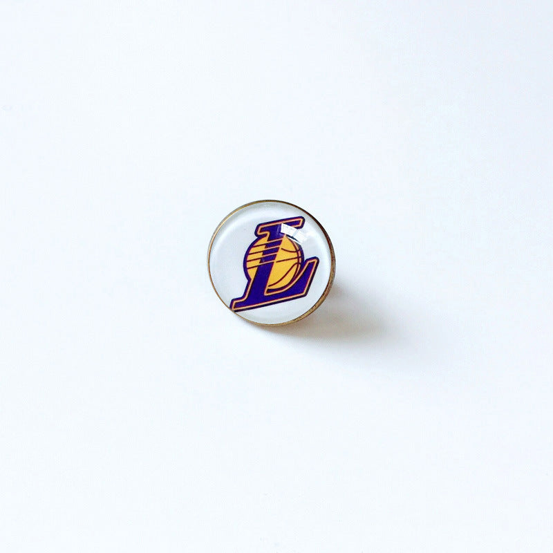 Pin de solapa metálico de equipos de baloncesto retro de la NBA - Insignia con gema vintage - Broche de Kobe Curry - Regalo para fans - Unisex
