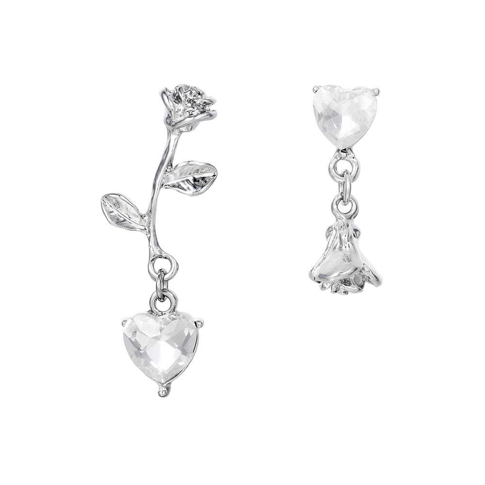 Vintage Geometric Floral Rhinestone Inlay Plated Alloy Earrings for Women