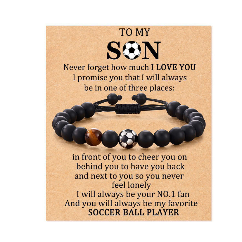 Sporty Matte Geometric Tiger Eye Agate Beaded Bracelet for Men Women