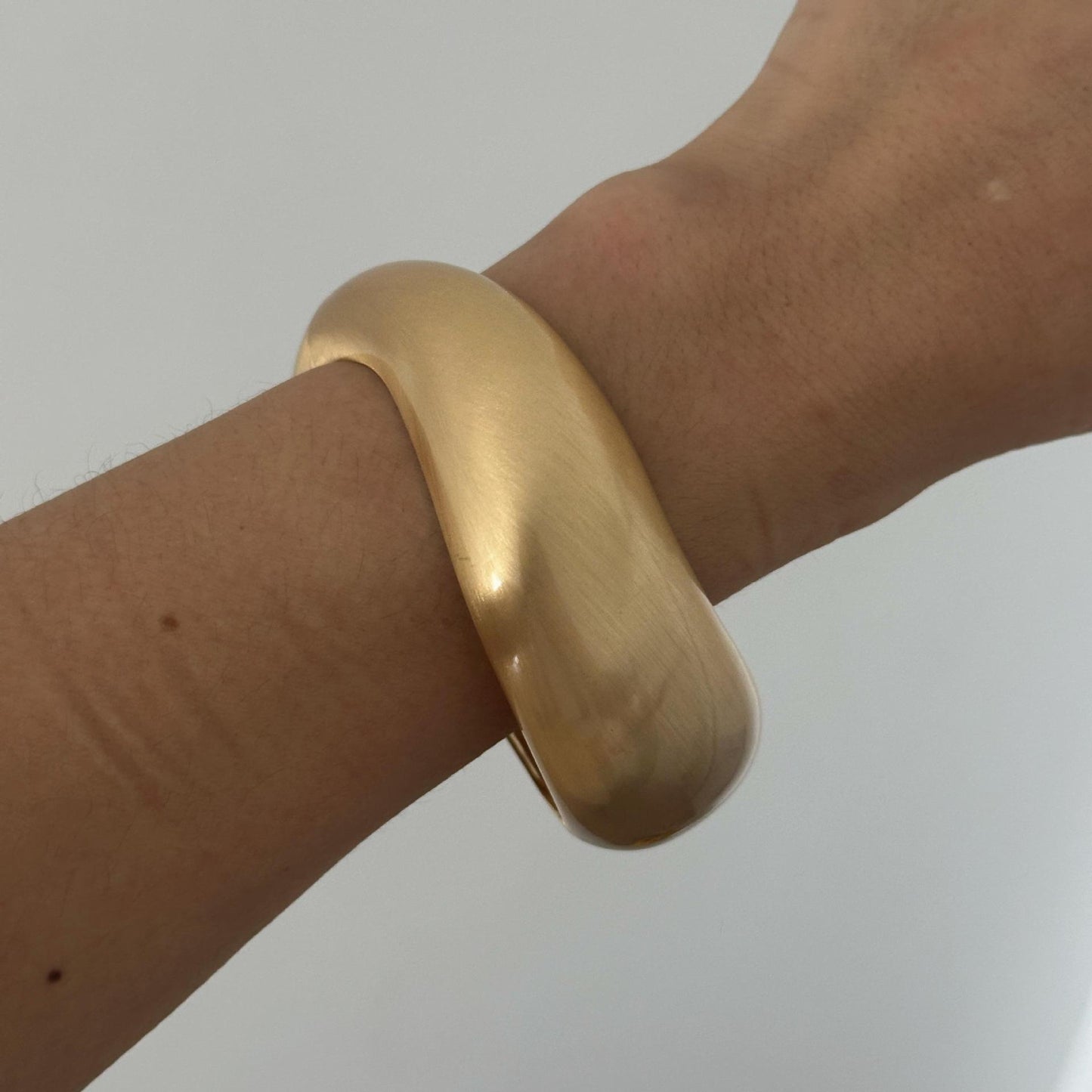 Punk Minimalist Round Geometric Plated Alloy Wide Cuff Bracelet