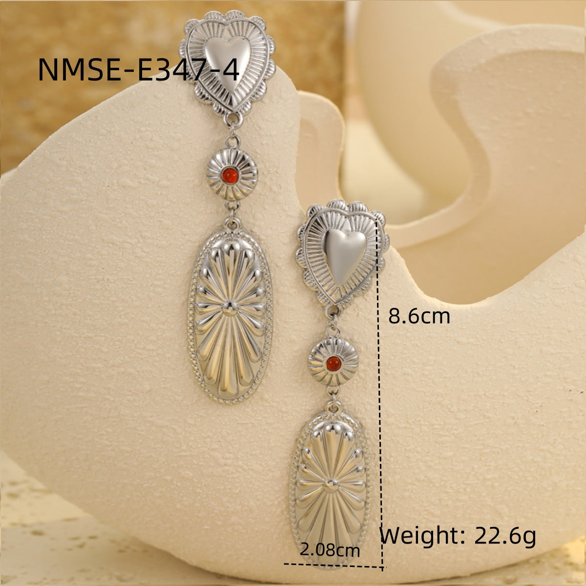 Bohemian Style Geometric Statement Drop Earrings in Stainless Steel with Plated Finish for Women